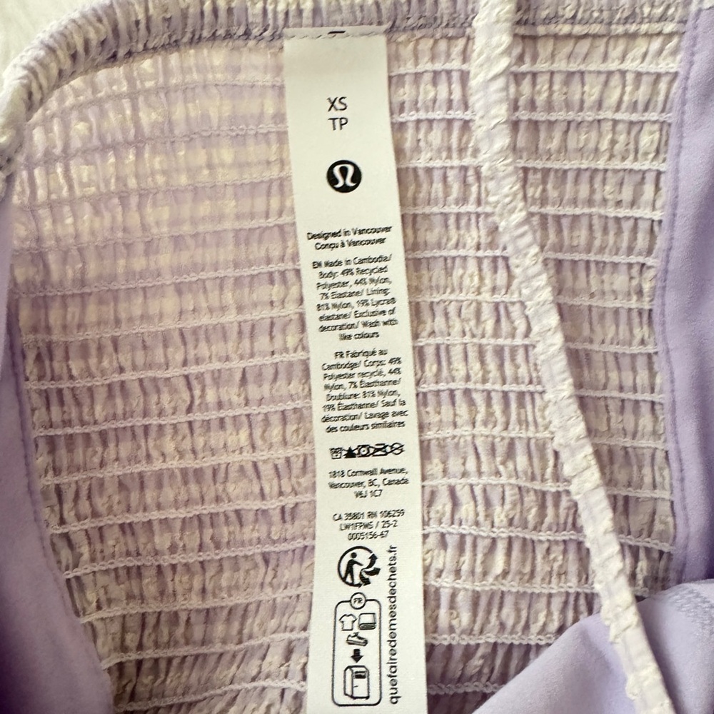 Lululemon Seersucker Check Strappy Tank Top XS/ NWT - Picture 5 of 6